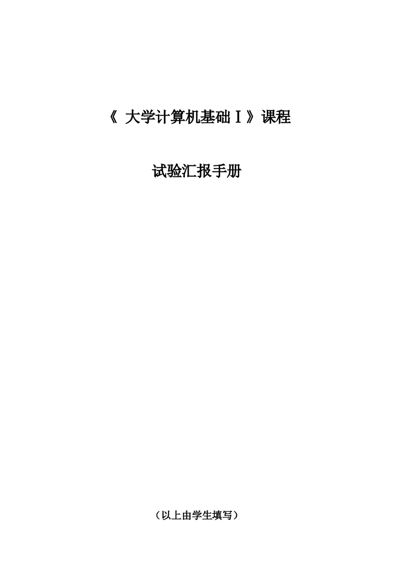 2023年大学计算机基础实验报告新编