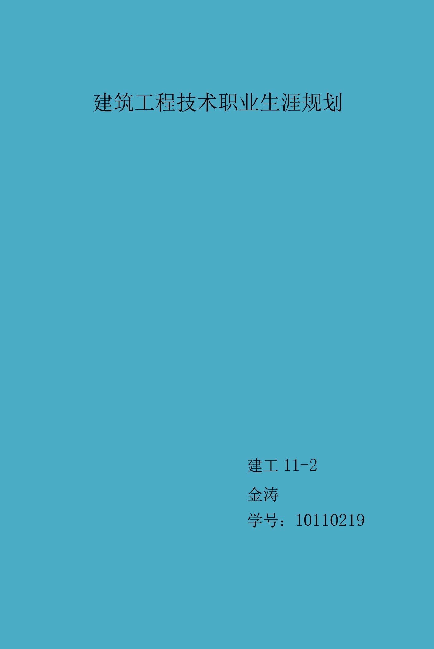 建筑工程技术职业生涯规划jt