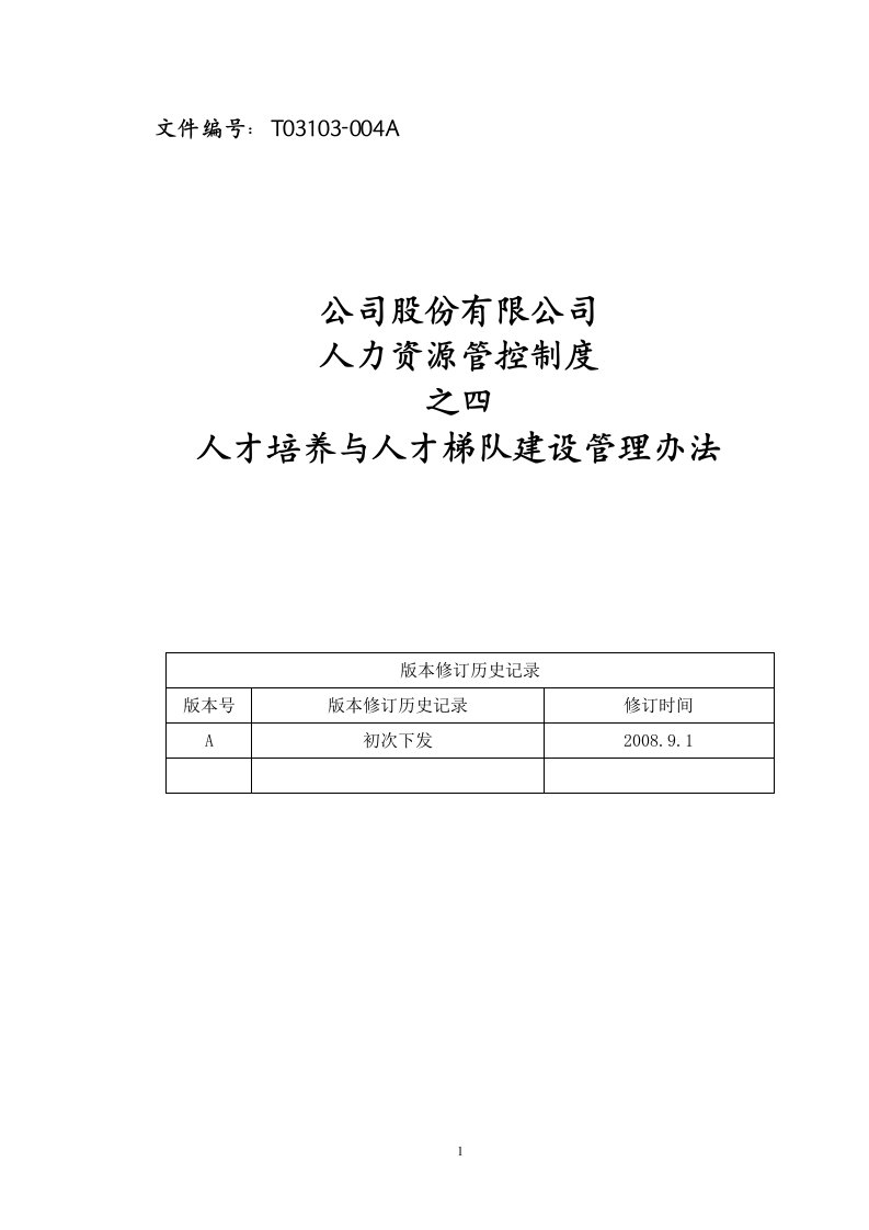 《某控股集团公司人才培养与人才梯队建设管理办法》(doc)-人事制度表格