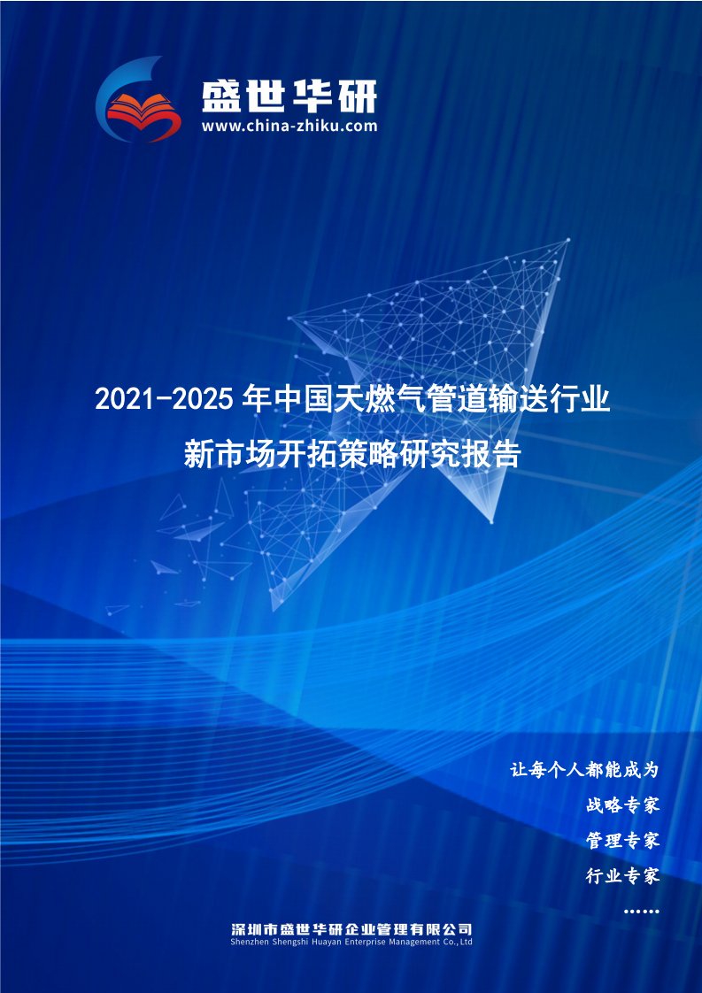 2021-2025年中国天燃气管道输送行业新市场开拓策略研究报告