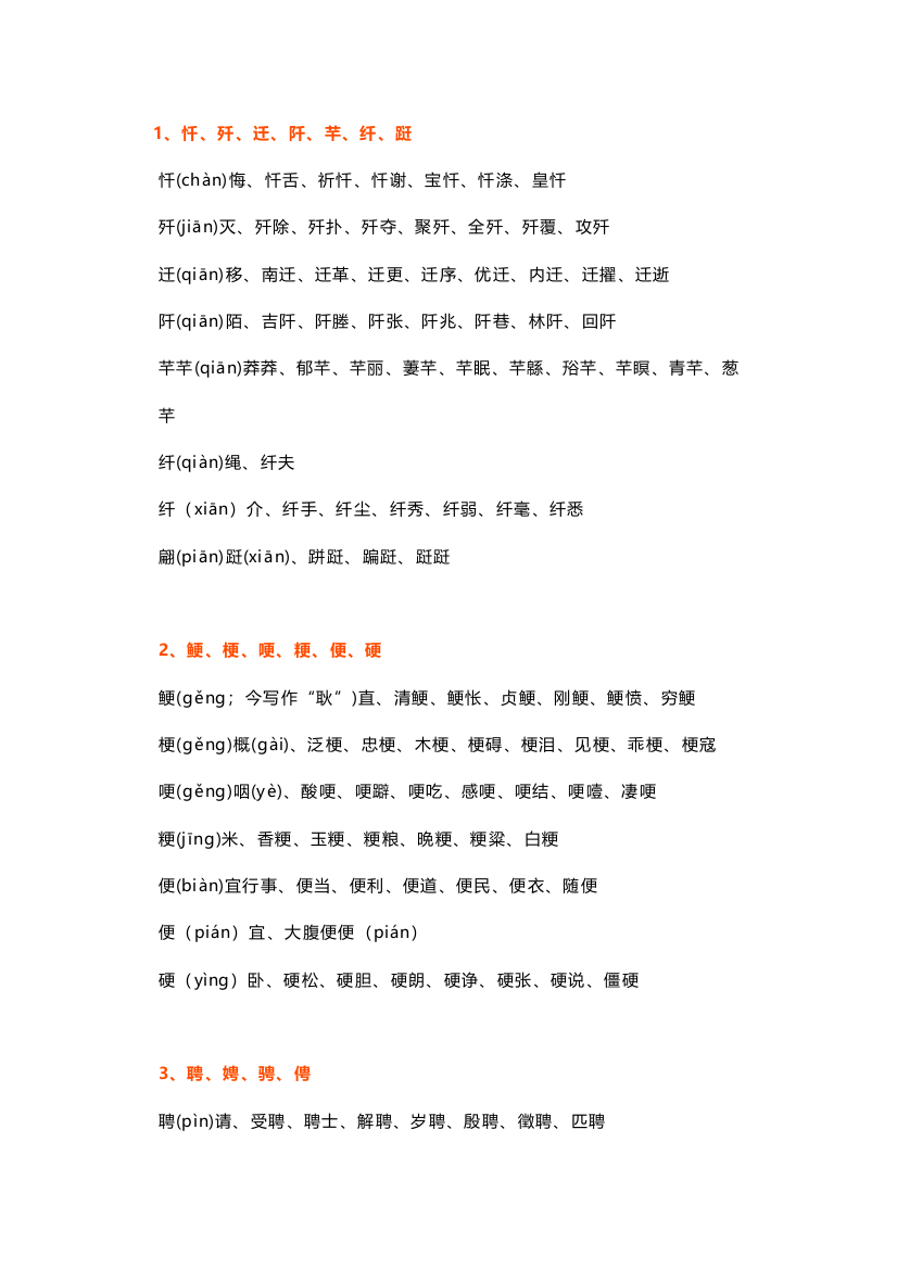 【小学语文】小学语文最常考的形近字汇总(并组词)