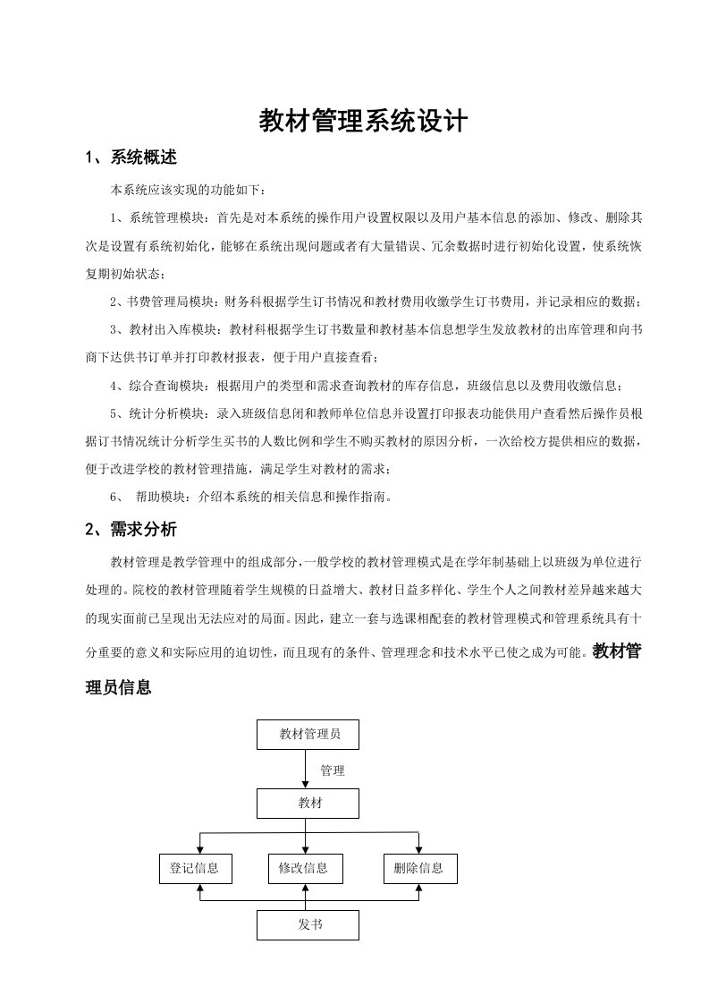 教材管理系统设计