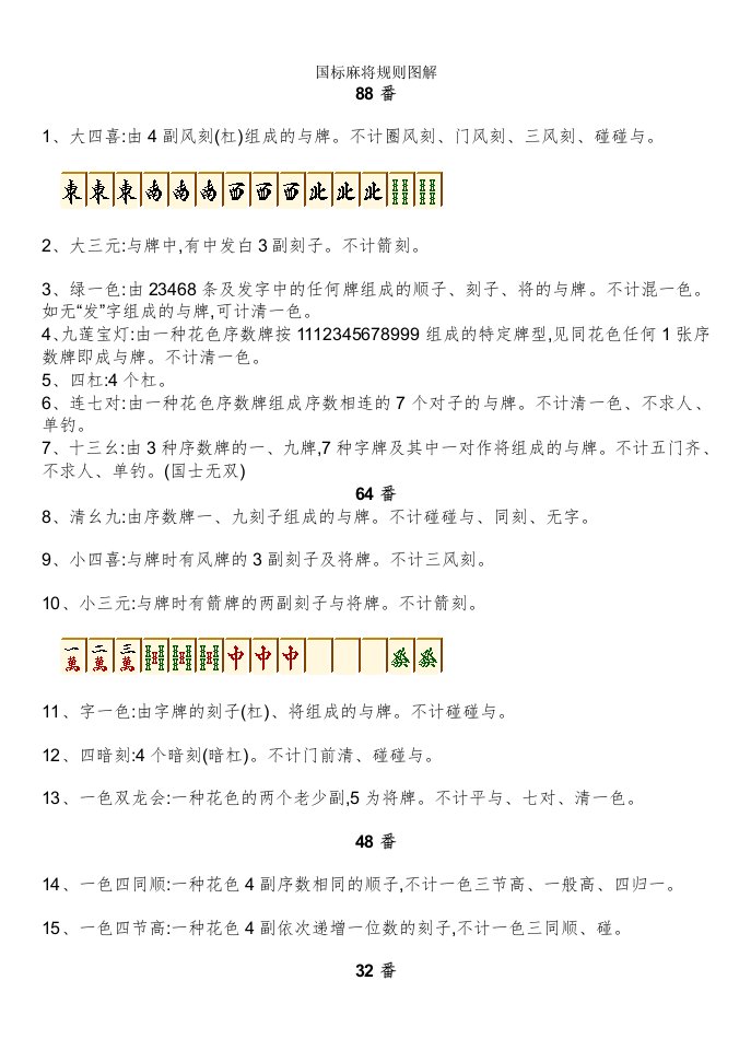 国标麻将规则图解