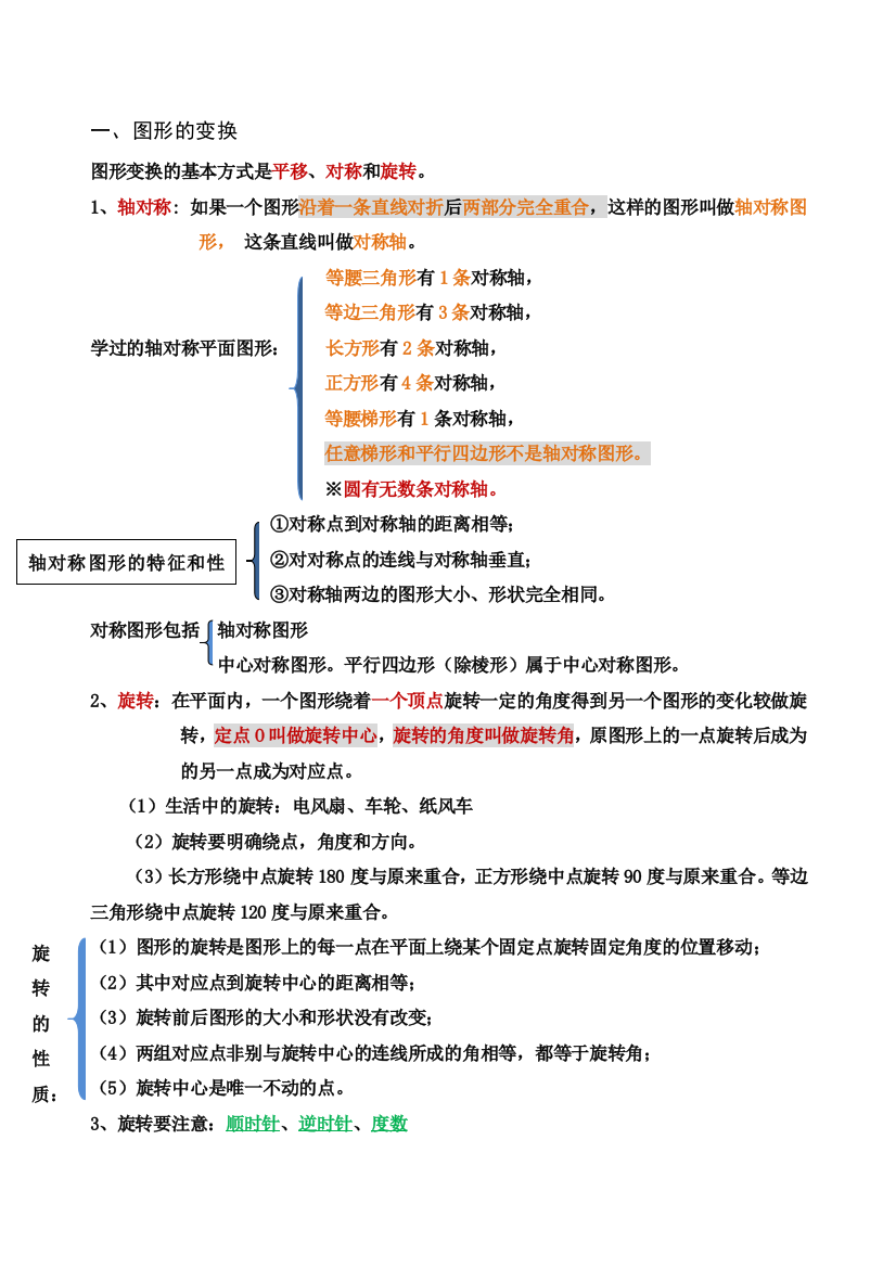 五年级下册数学素材知识点归纳总结