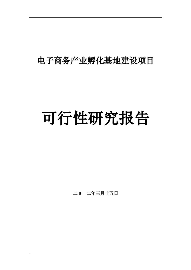 电子商务产业孵化基地建设可行性研究报告