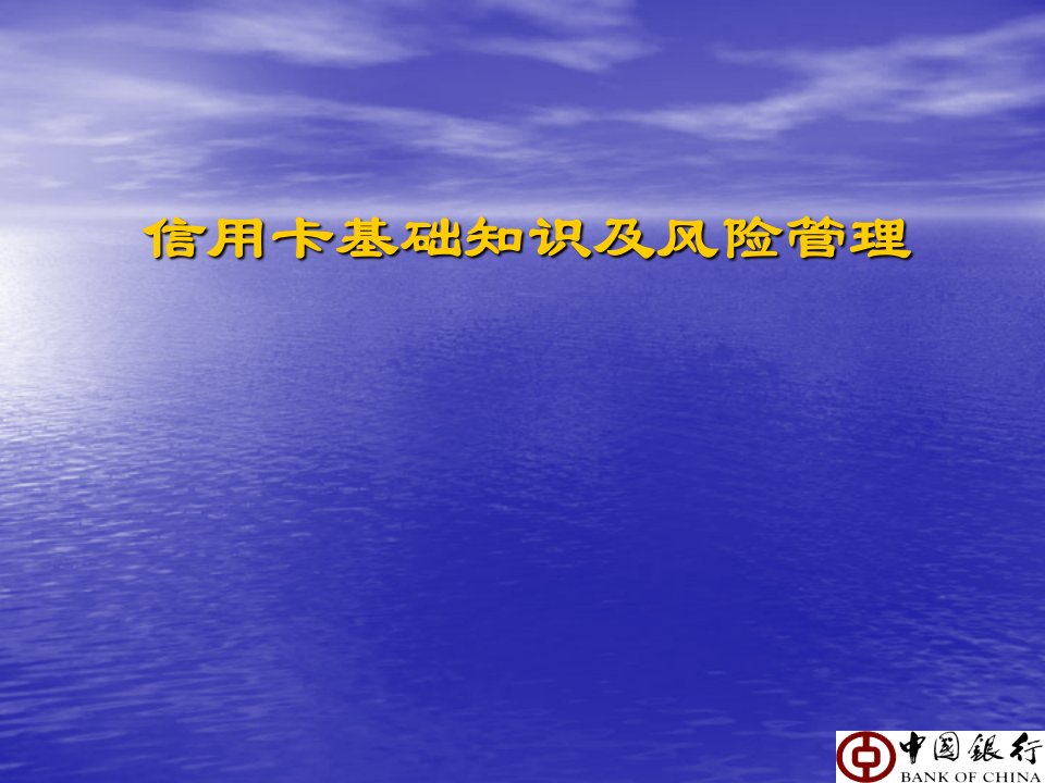 信用卡基础知识及风险管理