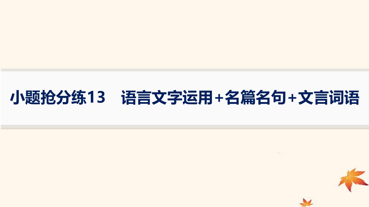 适用于老高考旧教材2024版高考语文二轮复习小题抢分练13语言文字运用