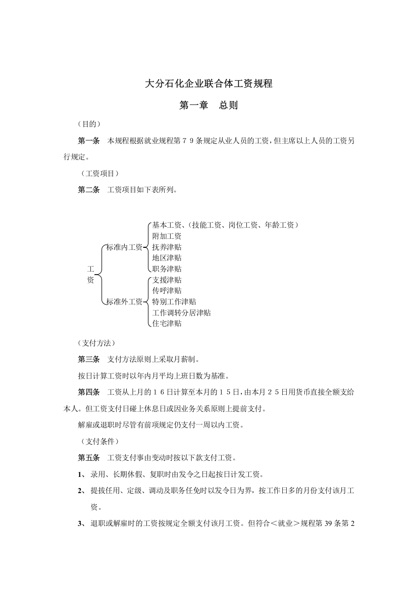 石化行业-企业联合体工资规程