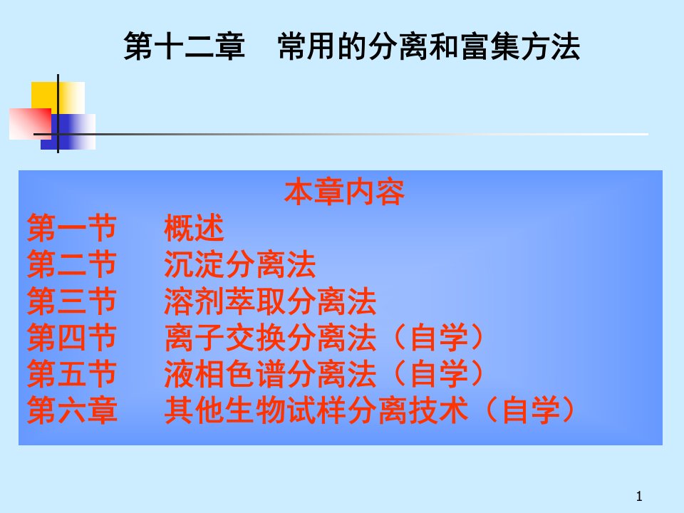 分析化学常用的分离和富集方法课件