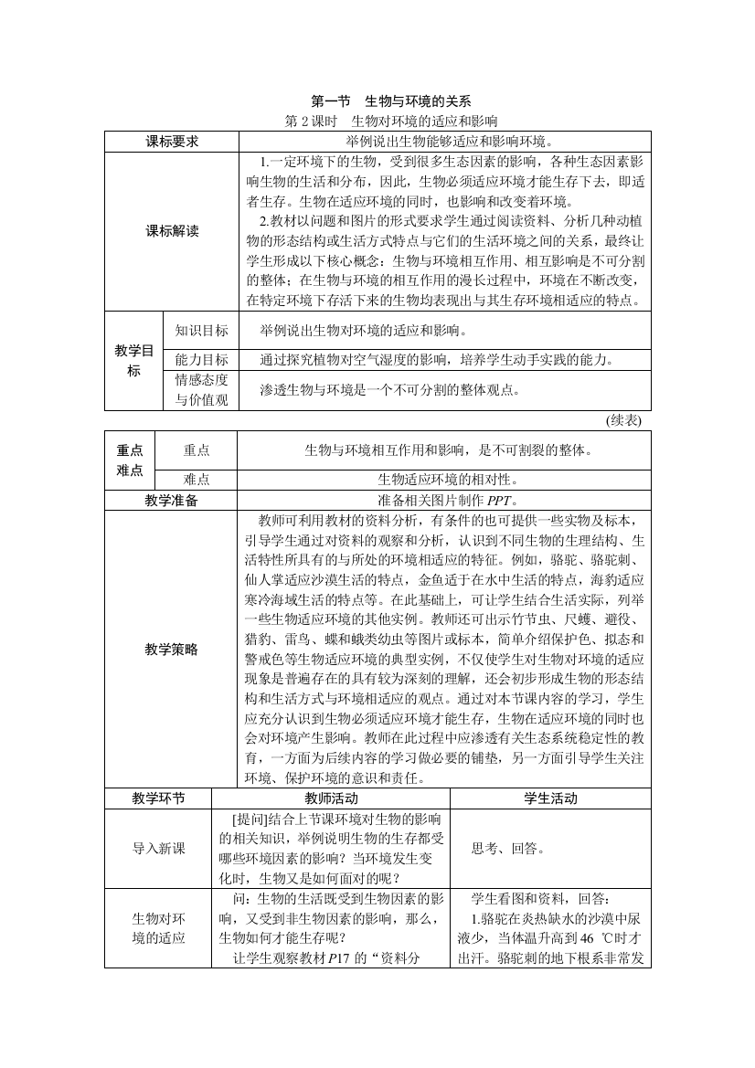 第一节　生物与环境的关系[1]