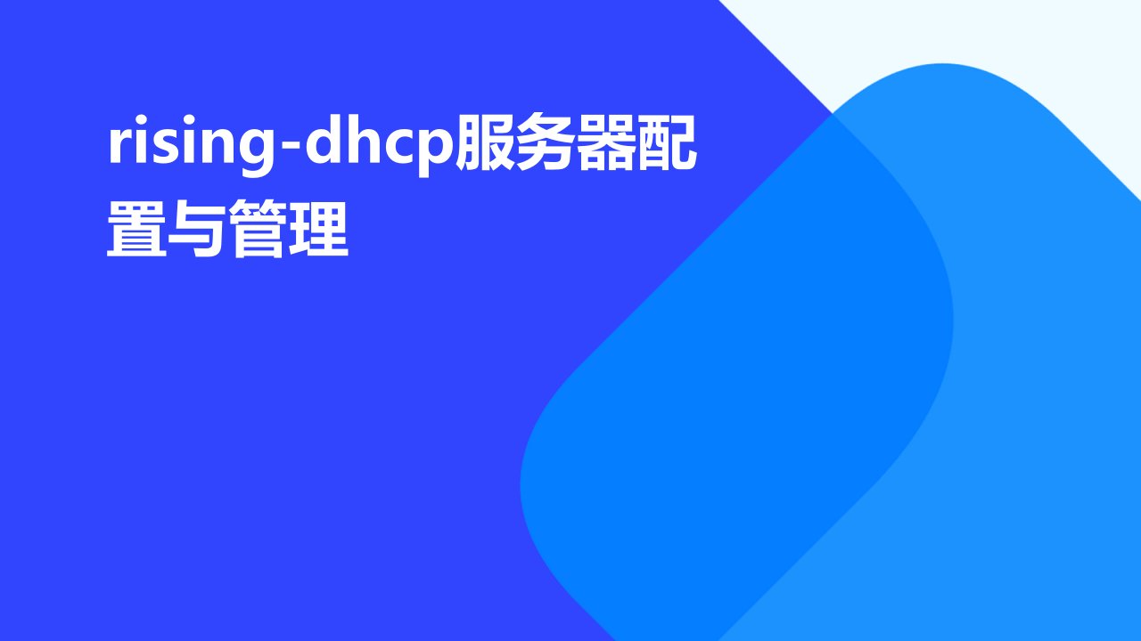 rising-dhcp服务器配置与管理