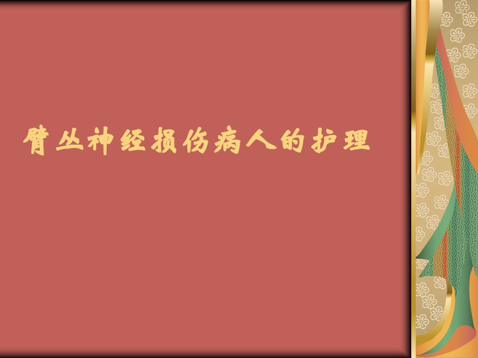 臂丛神经损伤的护理查房