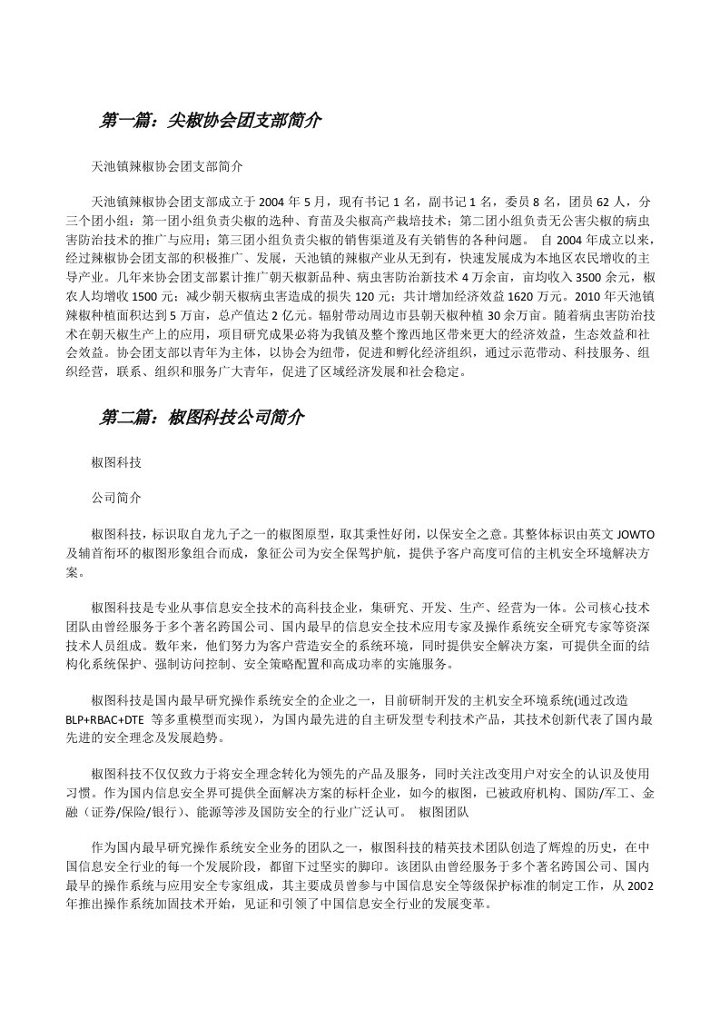 尖椒协会团支部简介[修改版]