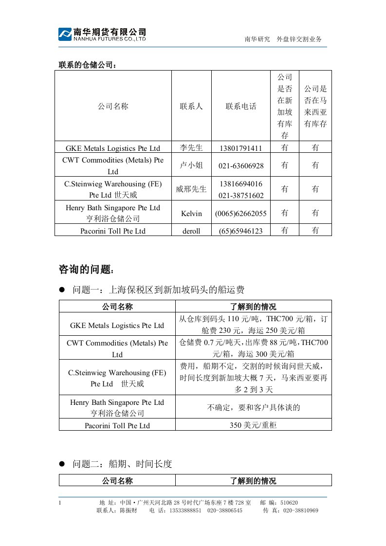 外盘锌交割业务