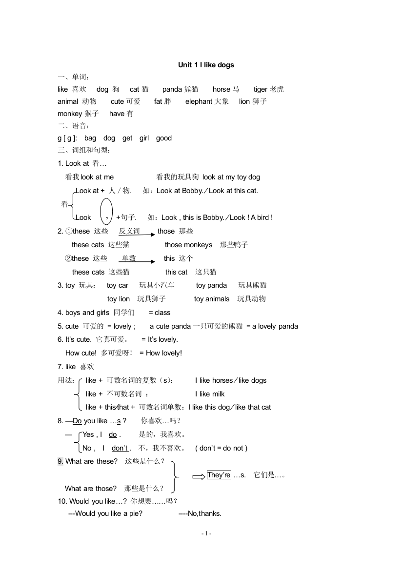 (完整word版)新版译林四年级上册知识点总复习配单元习题-推荐文档