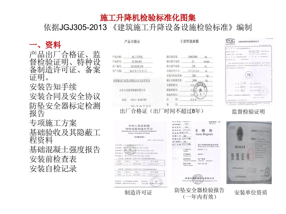 施工升降机检验标准化图集