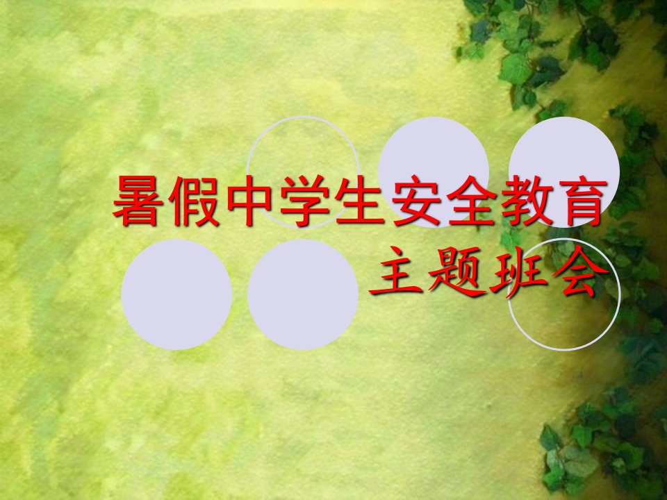 暑假中学生各种安全教育主题班会课件市公开课一等奖市赛课获奖课件