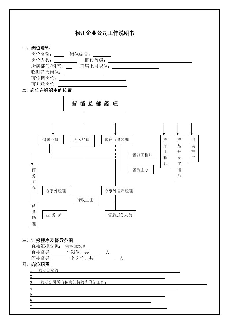 岗位职责-商务专员职务分析