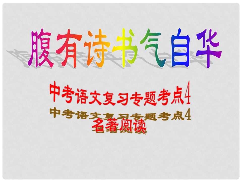 湖南省益阳市大通湖区第二中学中考语文专题复习（八）名著阅读课件1