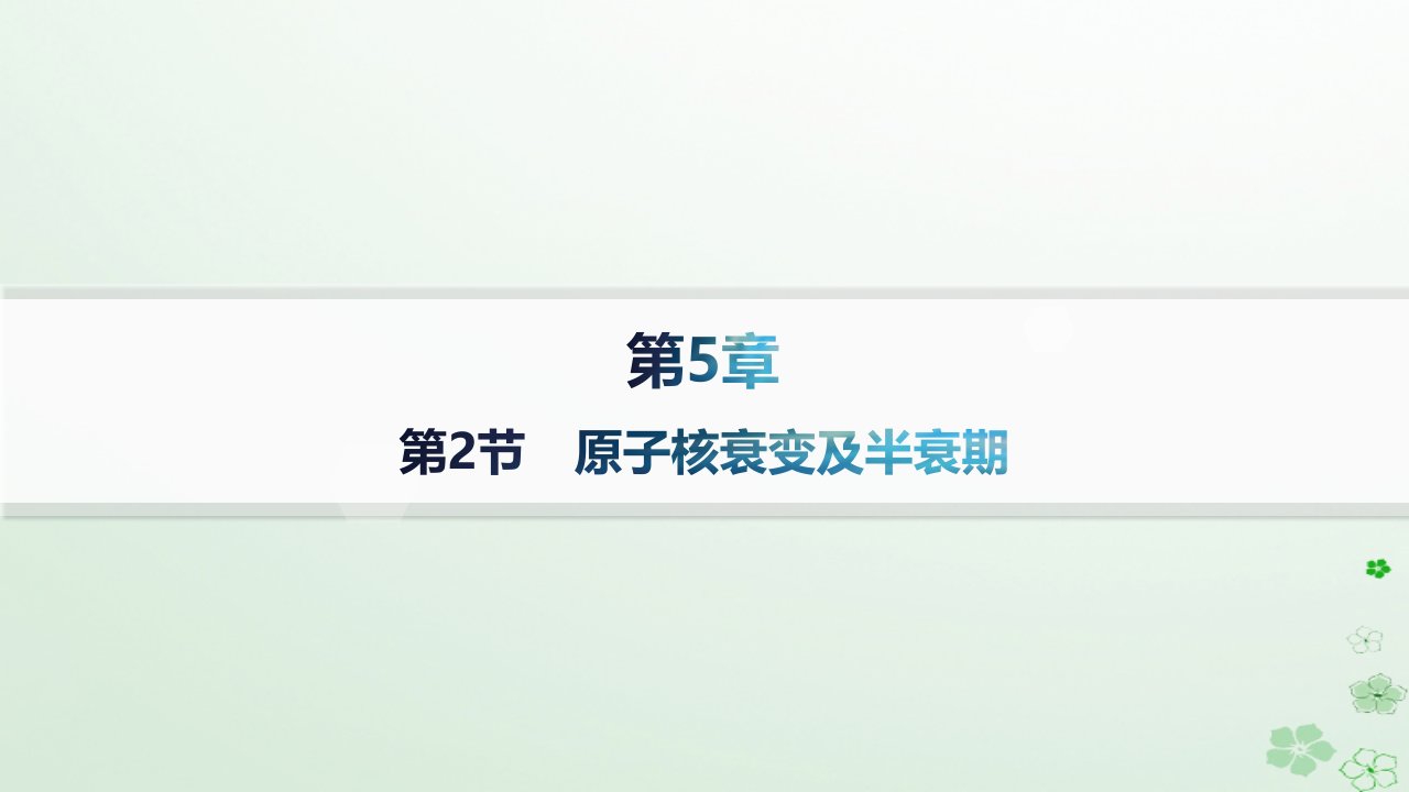 新教材2023_2024学年高中物理第5章原子核与核能第2节原子核衰变及半衰期分层作业课件鲁科版选择性必修第三册