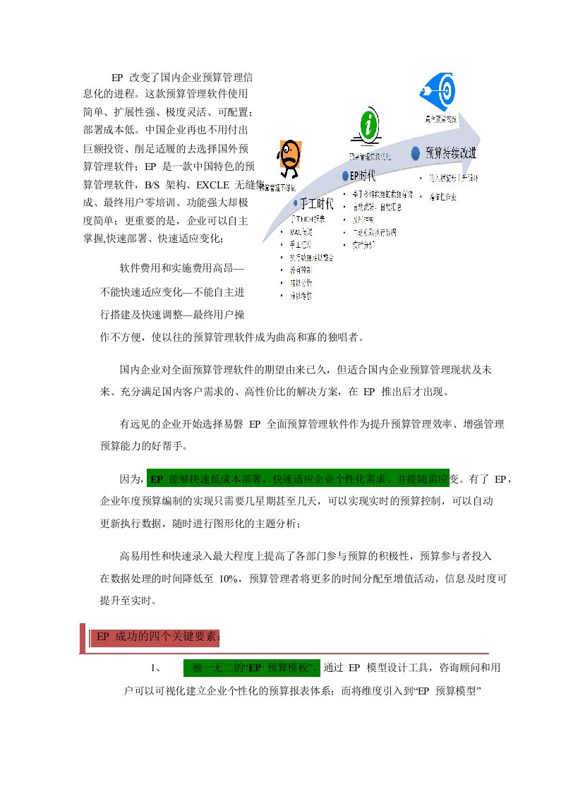 易磐EP全面预算管理软件解决方案