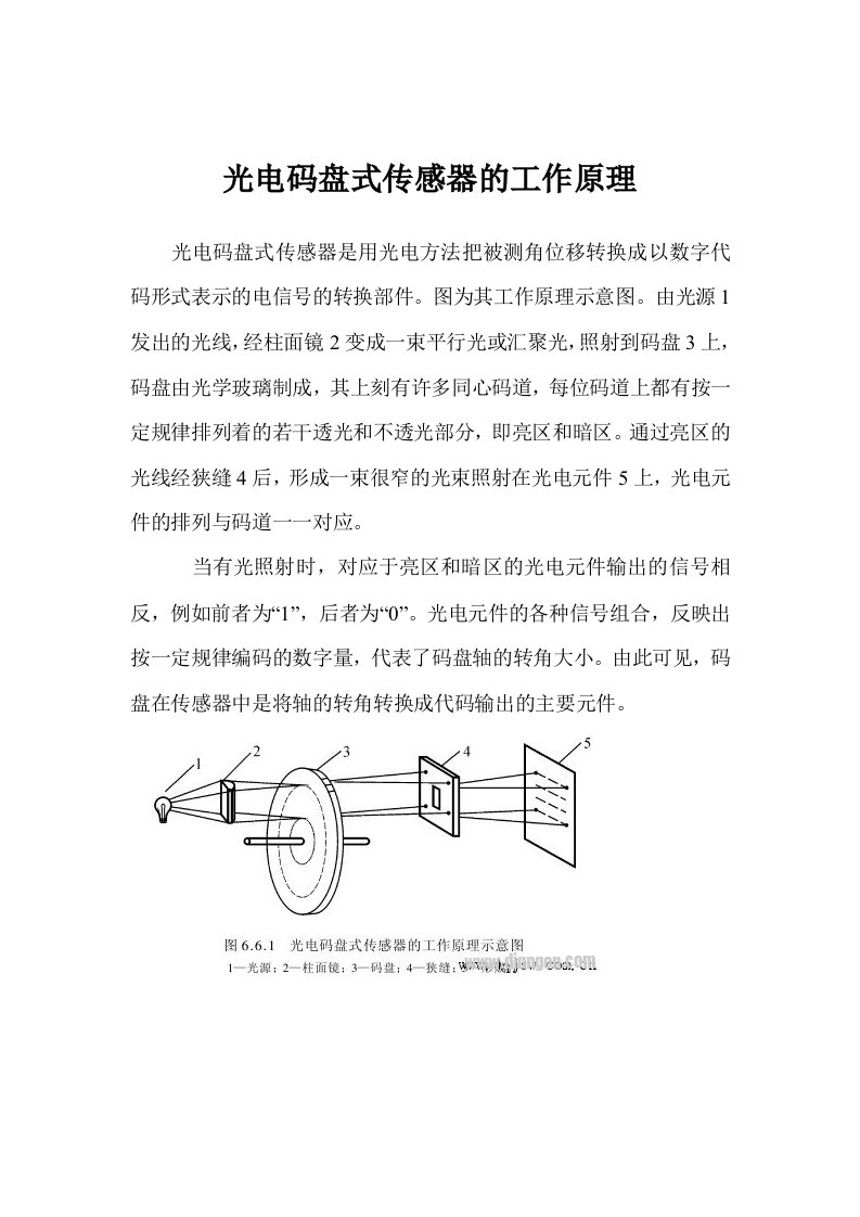 光电码盘式传感器的工作原理