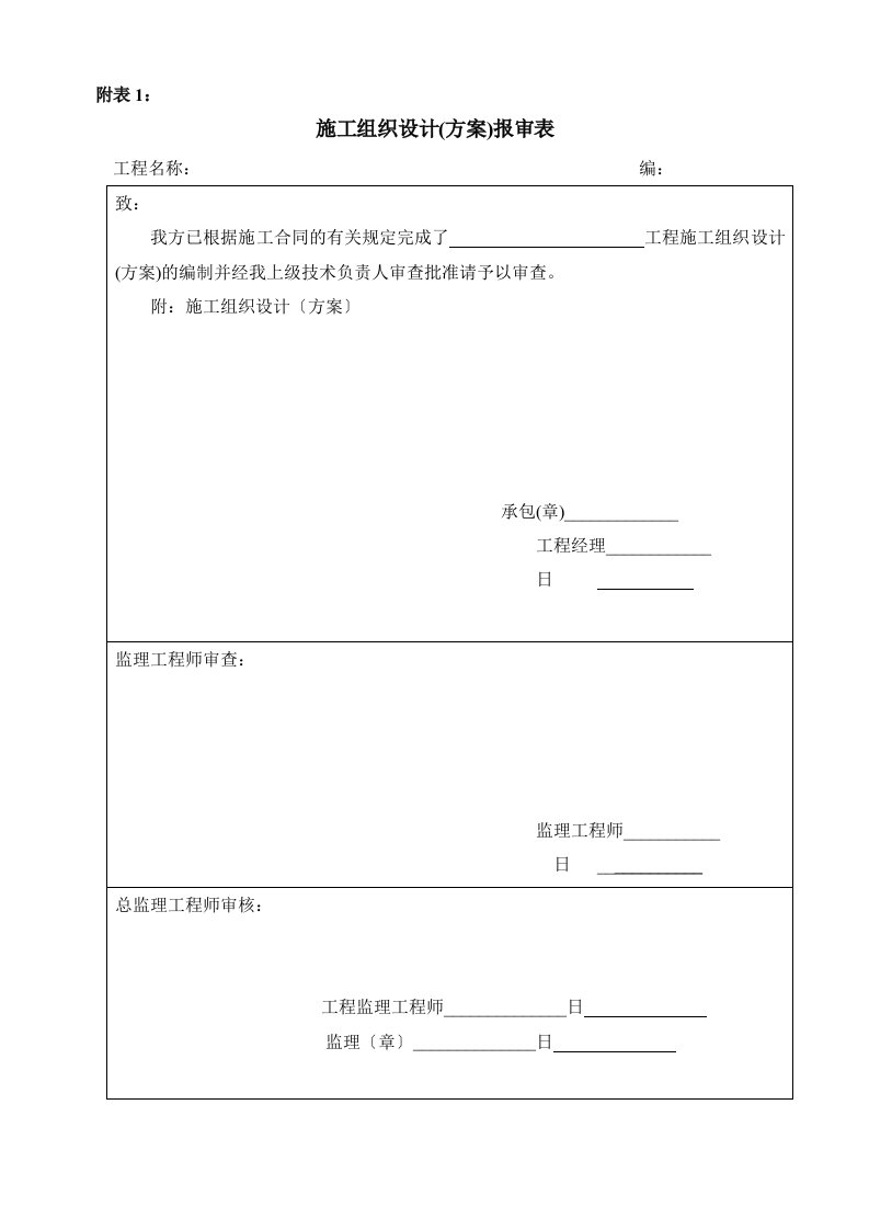 土地整理项目主要表格