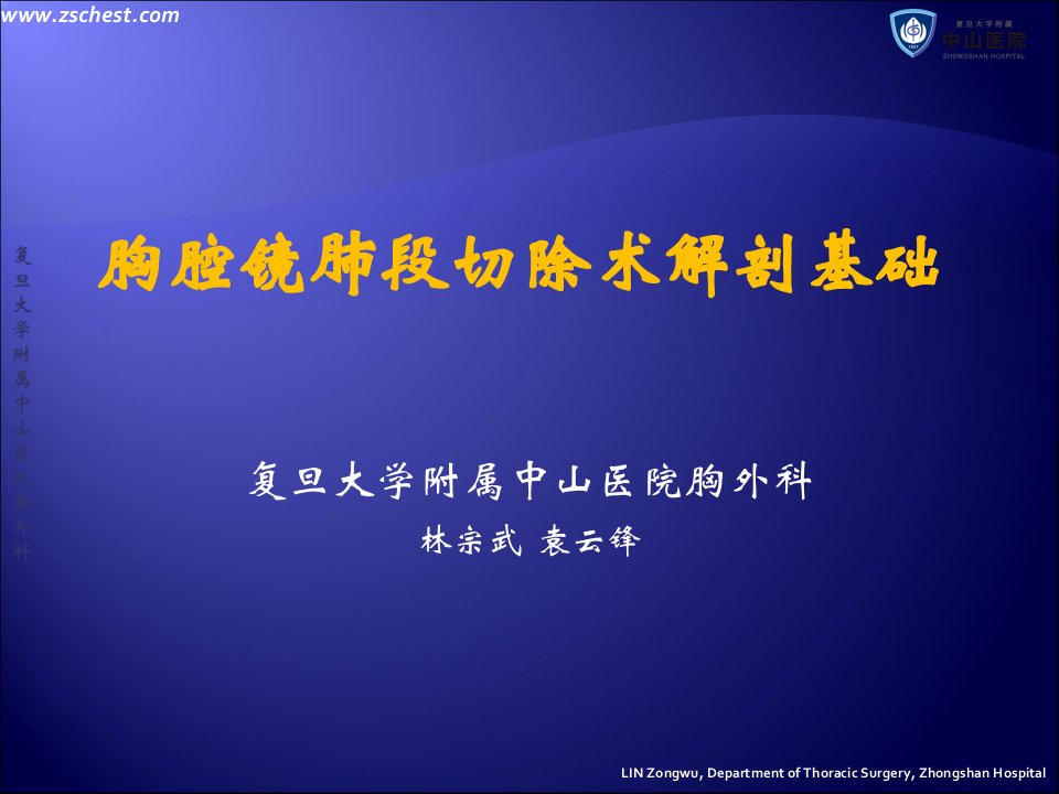 胸腔镜肺段切除术解剖基础