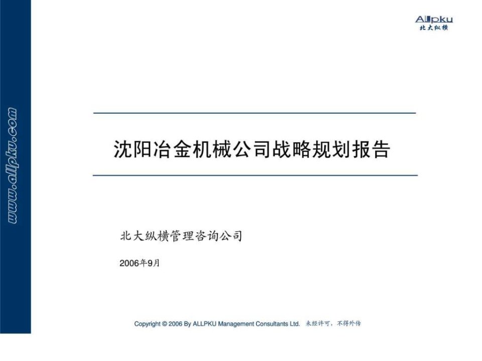 沈阳冶金机械公司战略规划报告final课件