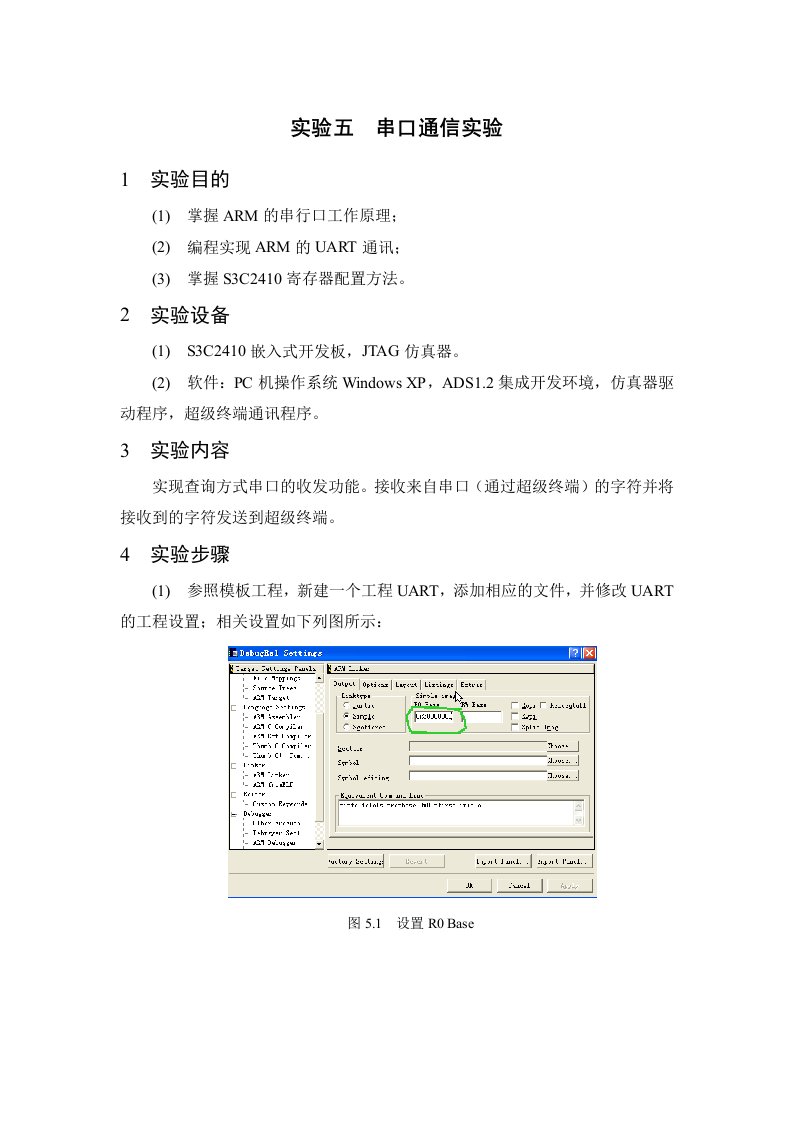 嵌入式ARM串口实验报告