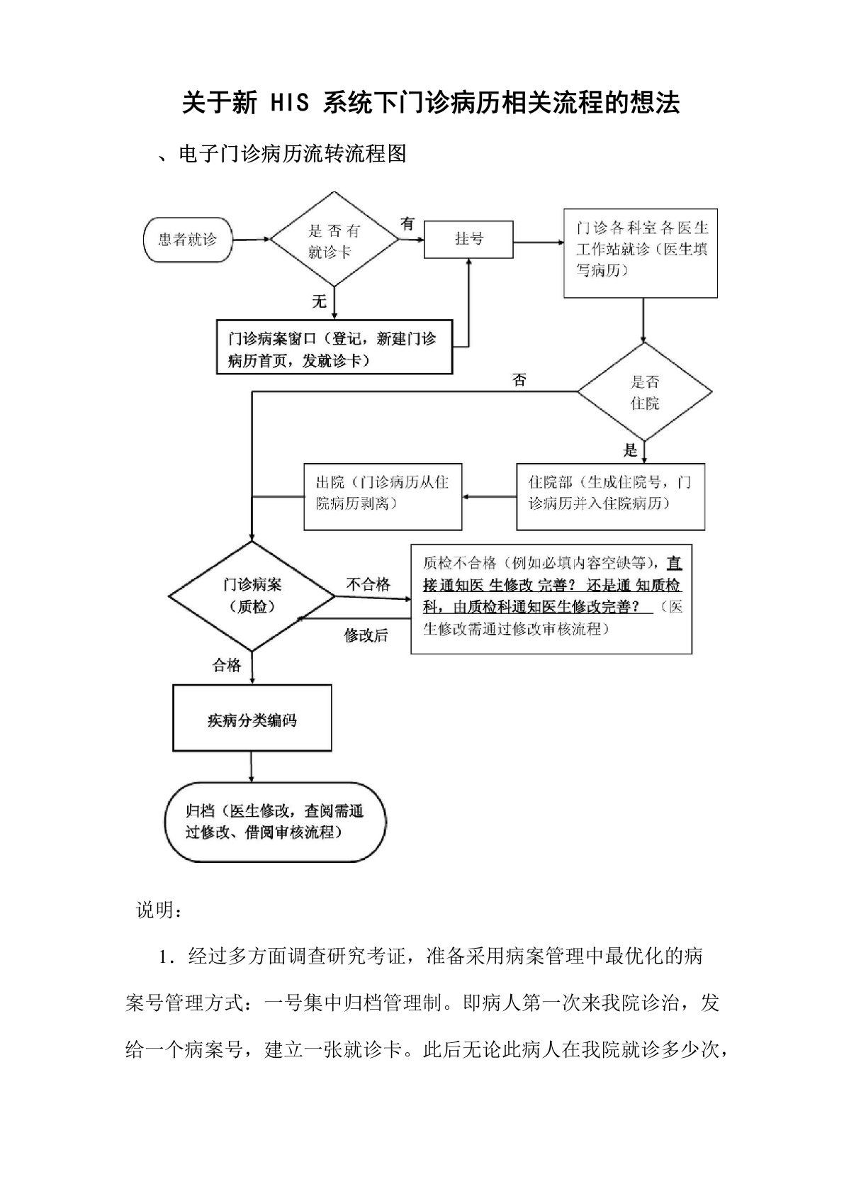 门诊病案新流程