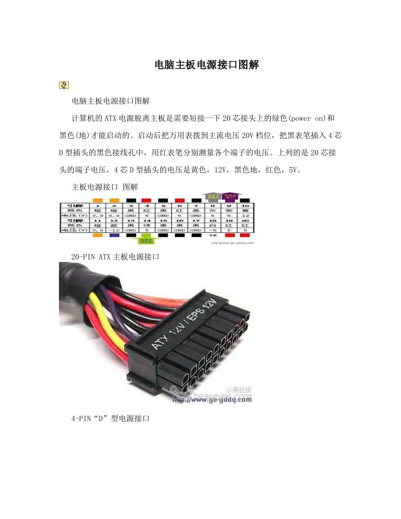 wnlAAA电脑主板电源接口图解