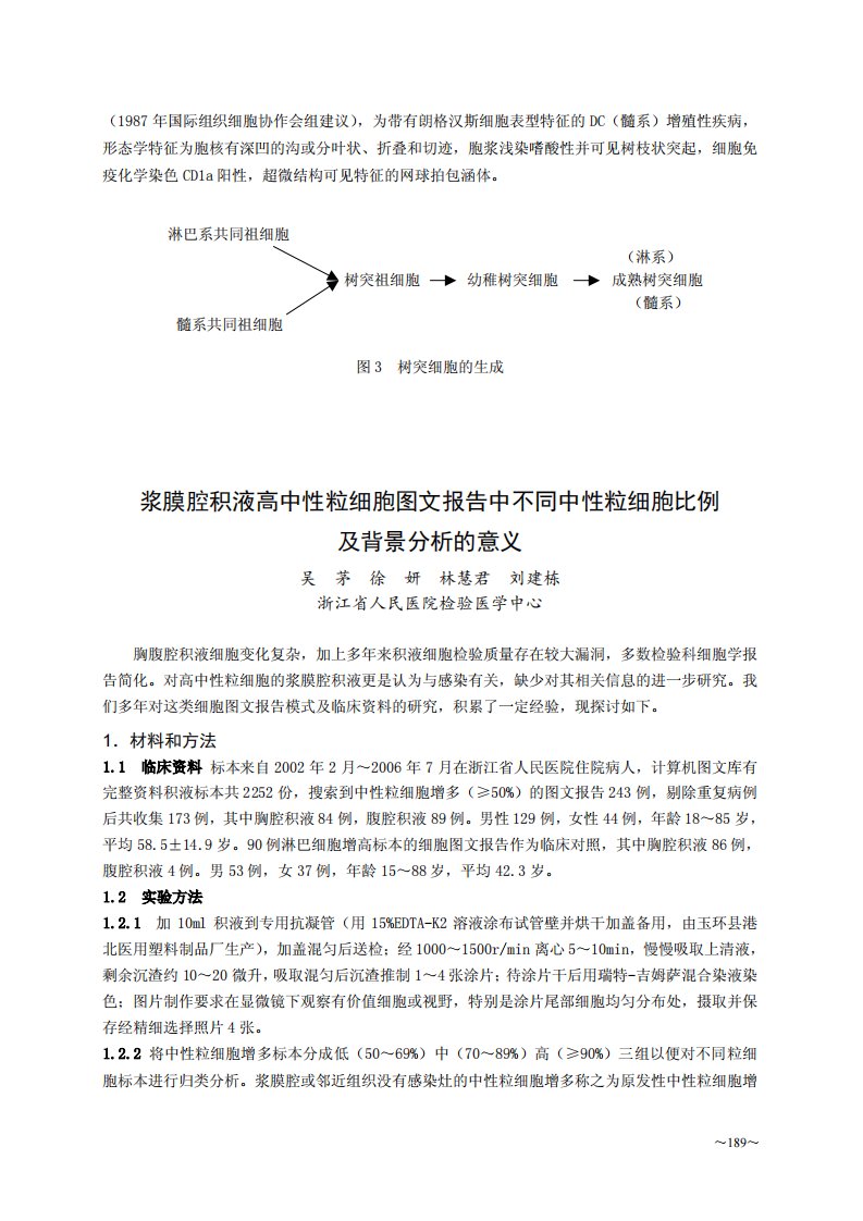 浆膜腔积液高中性粒细胞图文报告中不同中性粒细胞比例及背景分析的意义