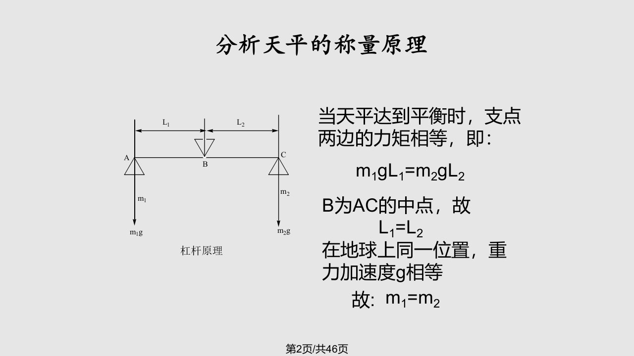 机械天平简介