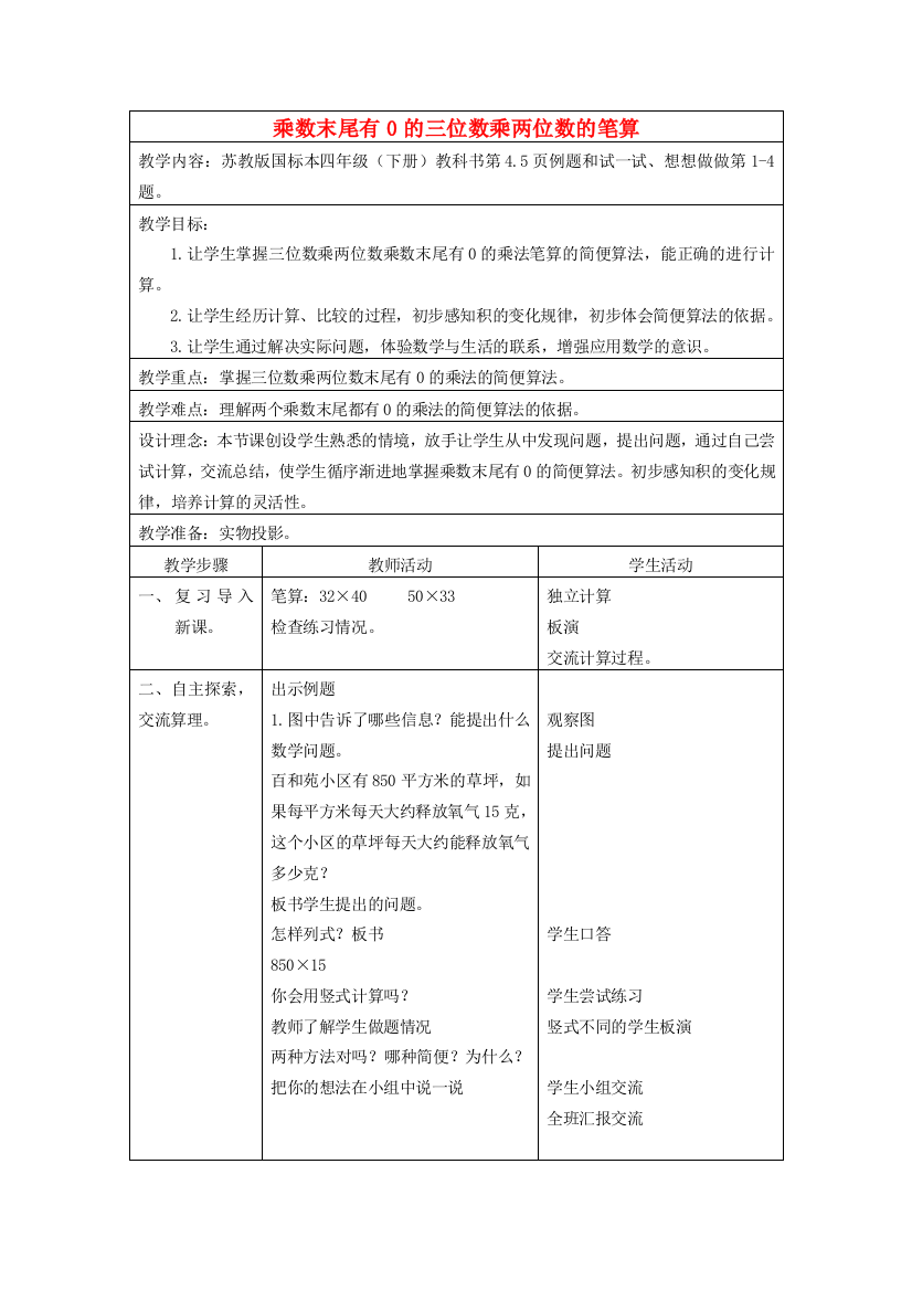 四年级数学下册