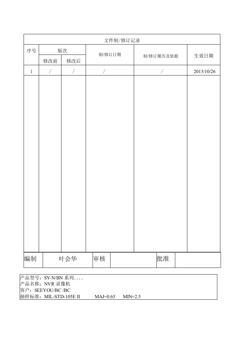 监控NVR网络录像机成品检验规范