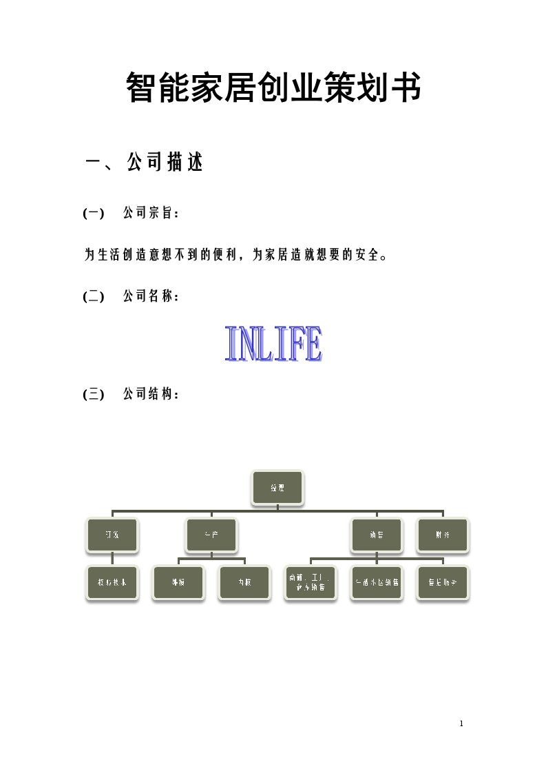 智能家居创业策划书