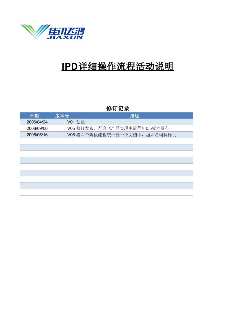 IPD详细操作流程活动说明