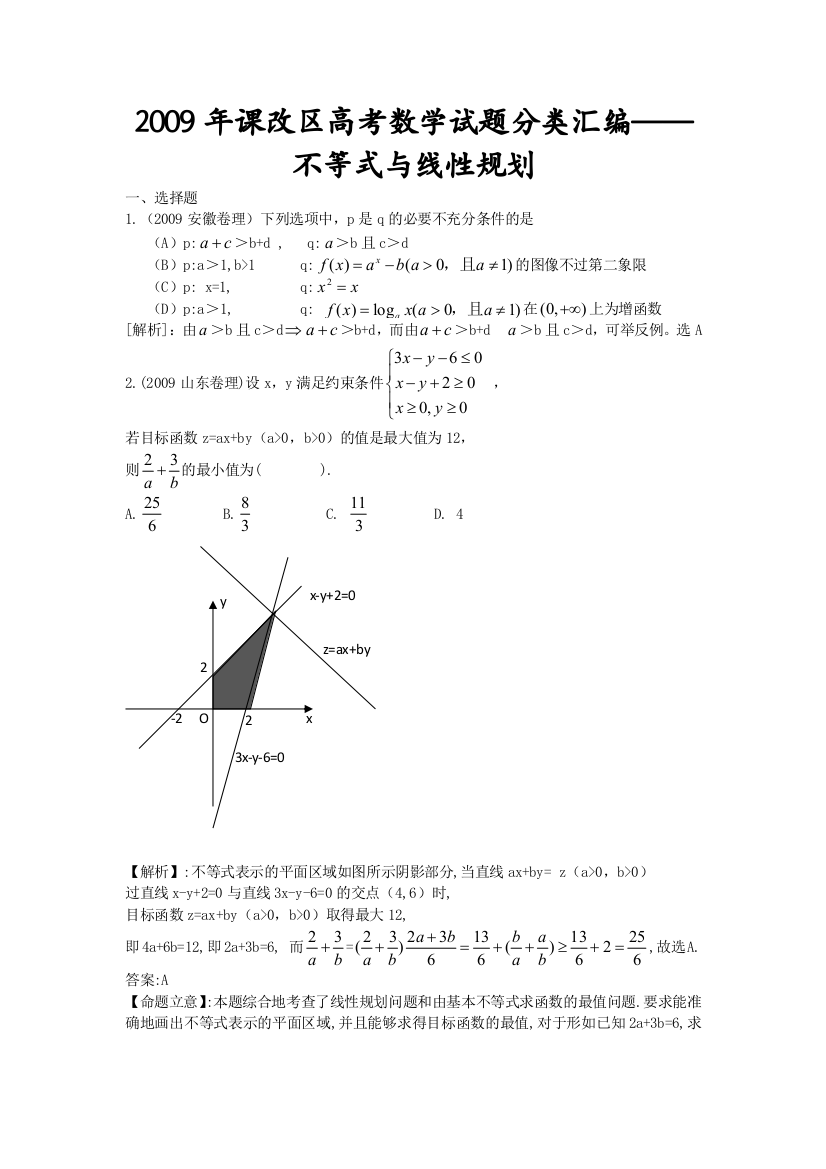 不等式与线性规划