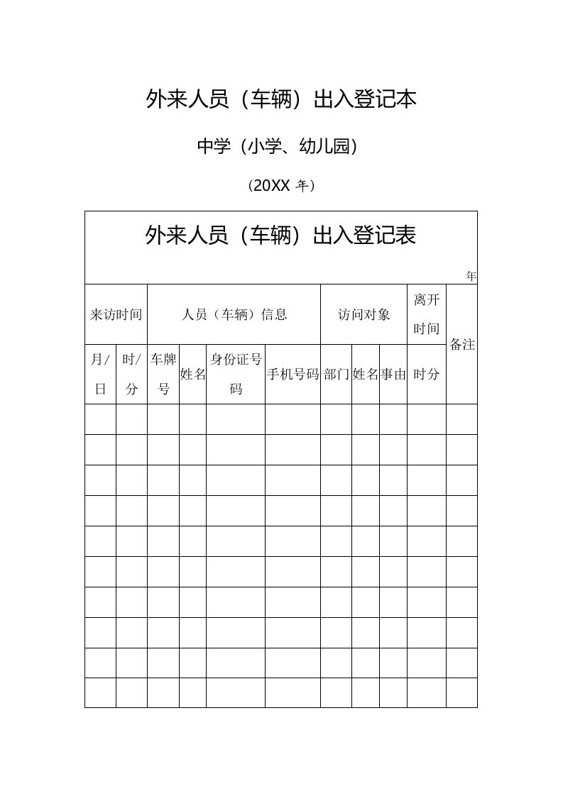 校园安全管理制度及表格