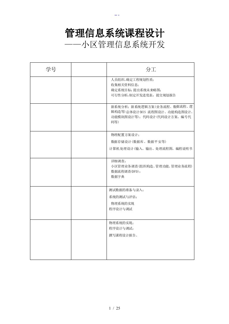 小区物业管理信息系统