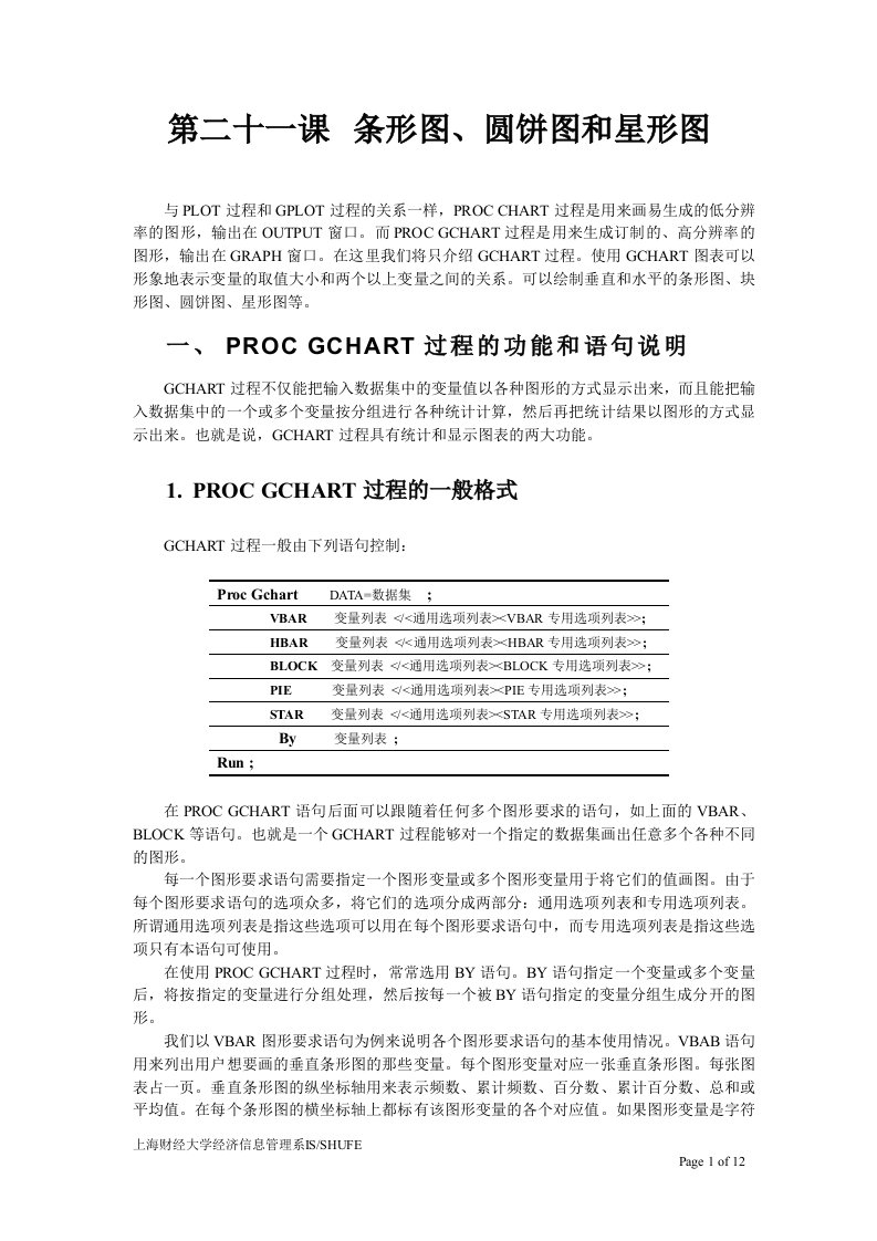 Sas条形图、圆饼图和星形图[1]解决方案