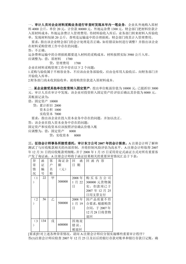 审计学经典案例分析