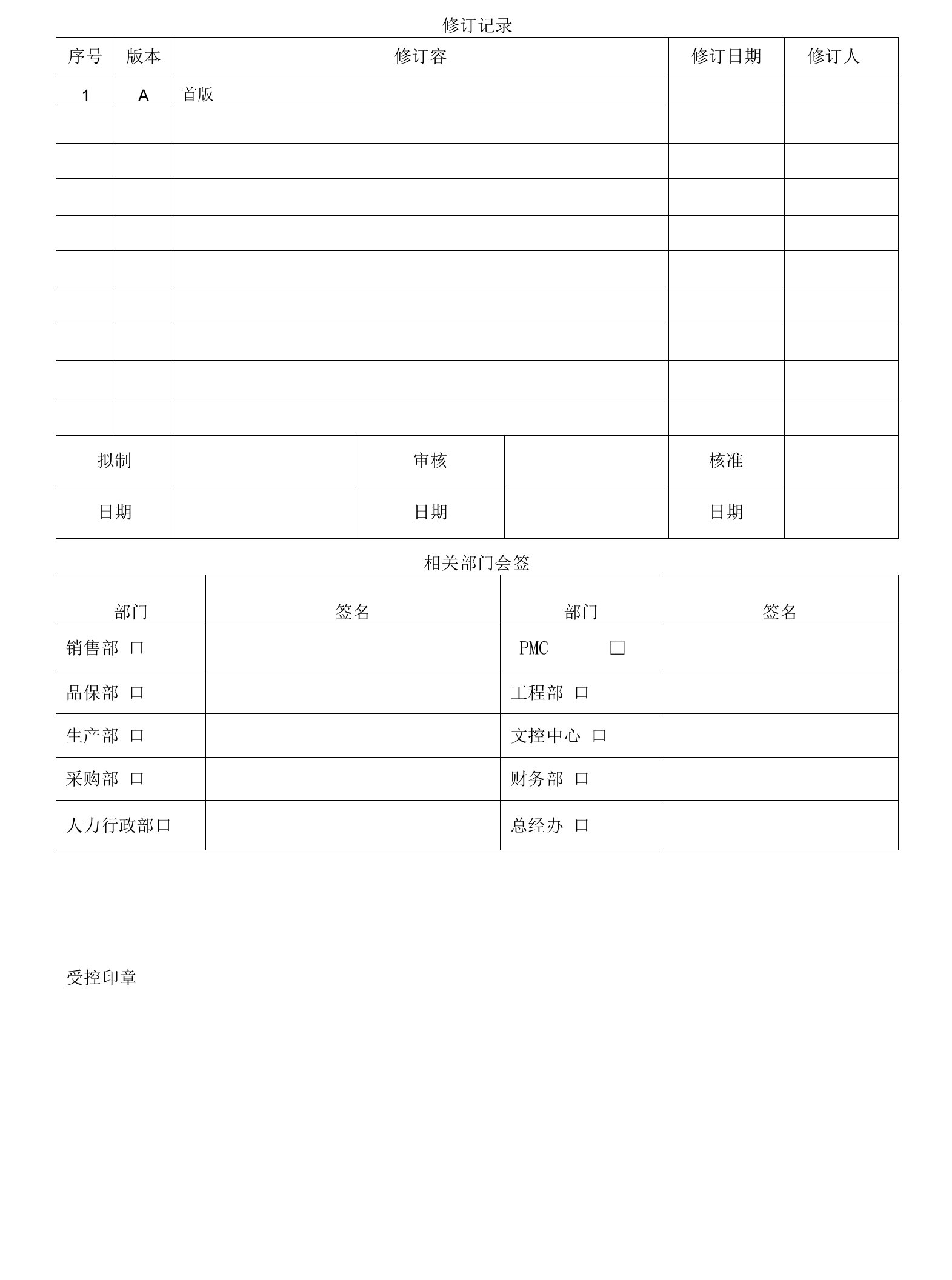 业务作业管理程序文件