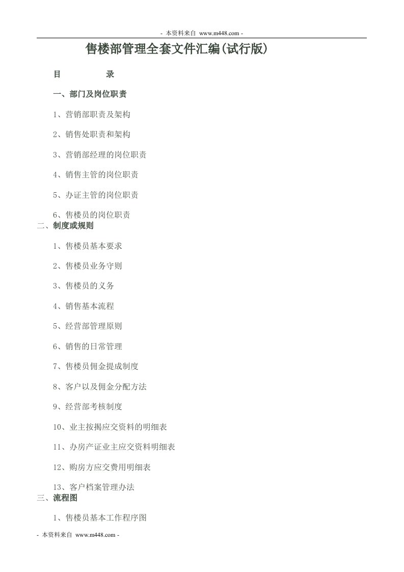 德裕隆房地产售楼部管理制度全套文件DOC(26页)-地产制度