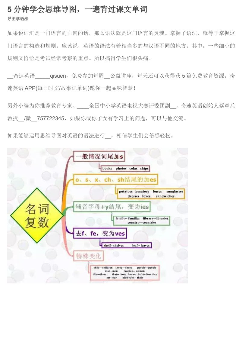 记忆有方思维导图英语