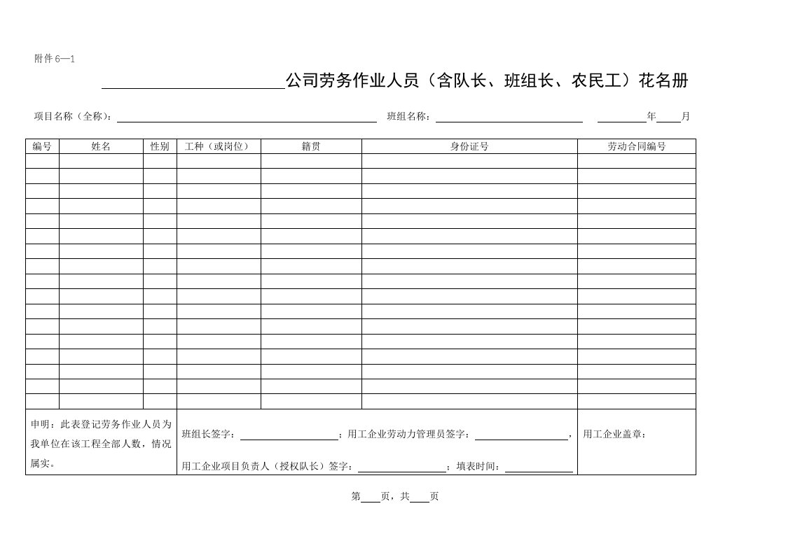 花名册、工资表、考勤表