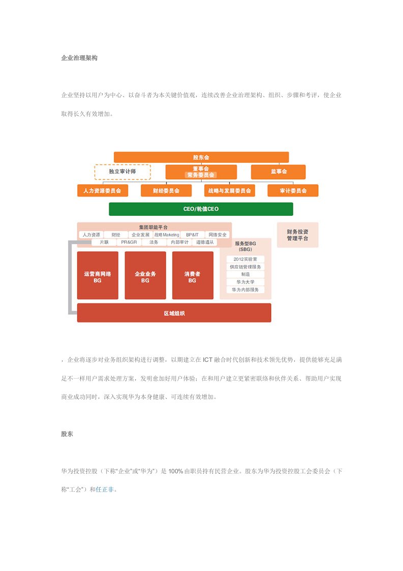 华为公司治理报告样稿