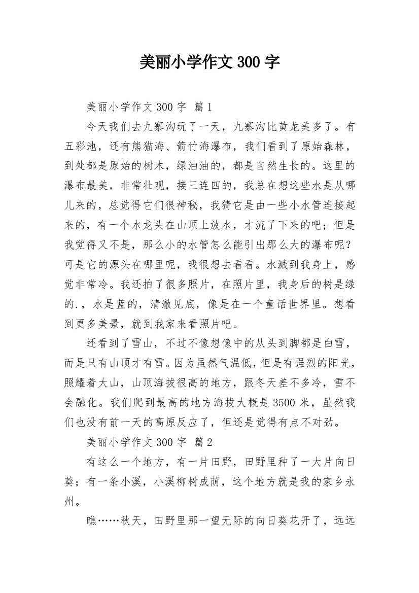 美丽小学作文300字_80