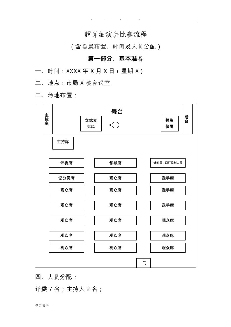 超详细演讲比赛流程图